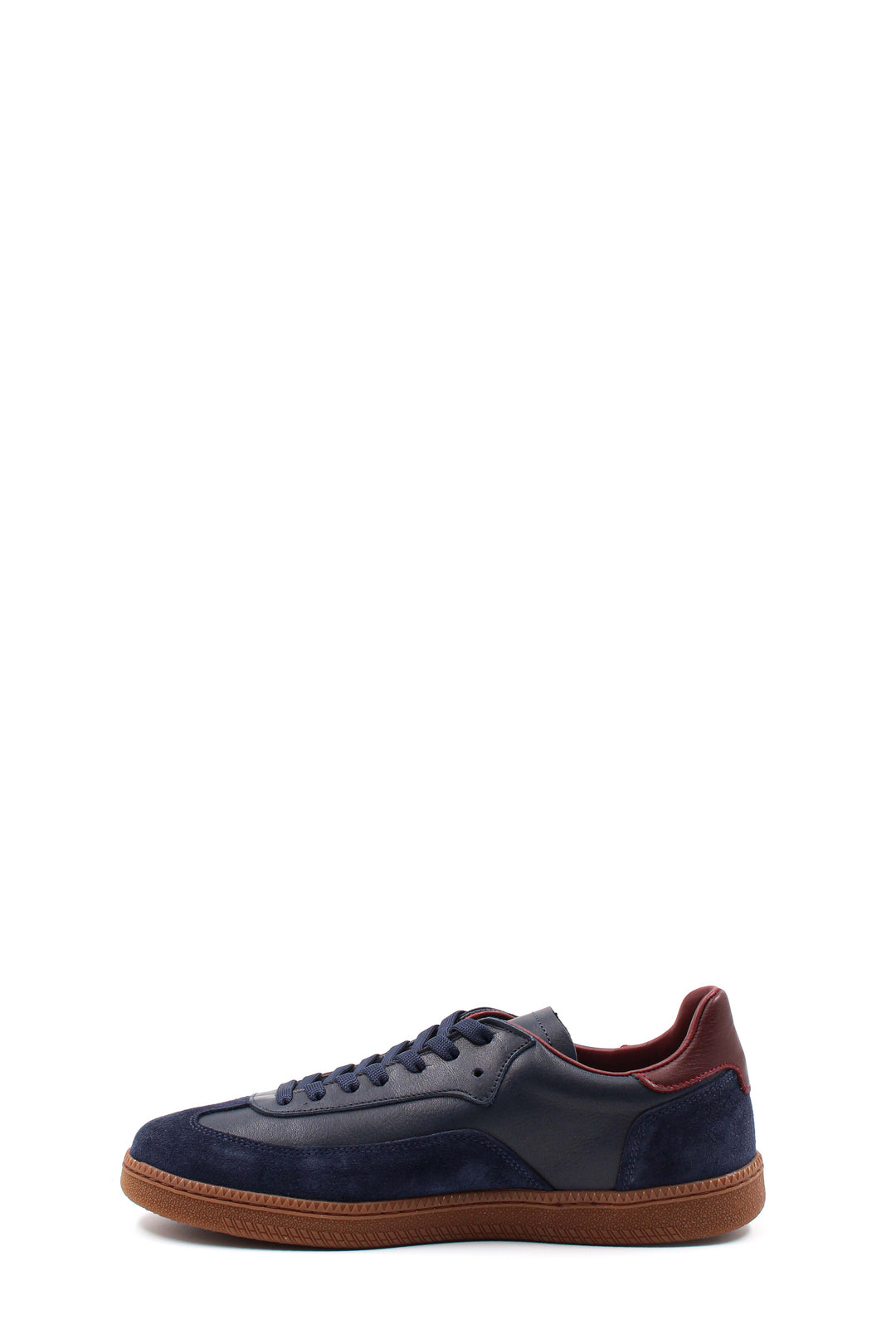 Navy Suede Leather Retro Sneakers-Wessi