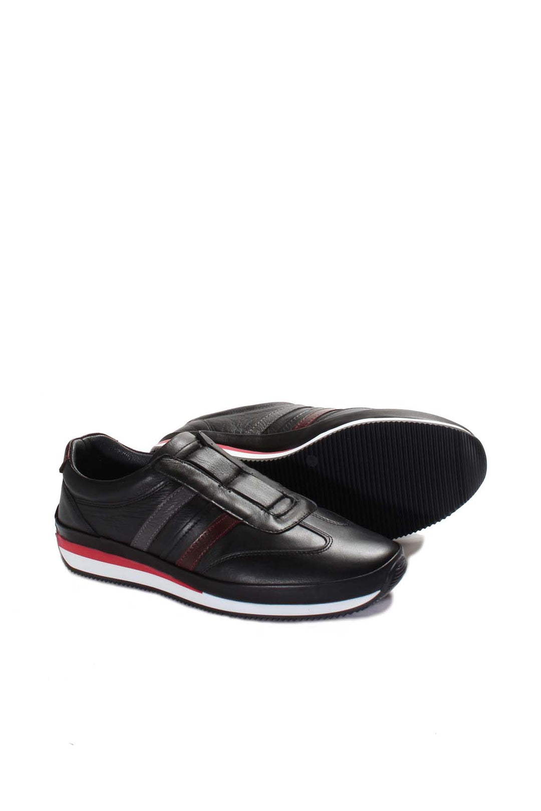 Zapatos Deportivos Slip-On De Piel Negros Wessi