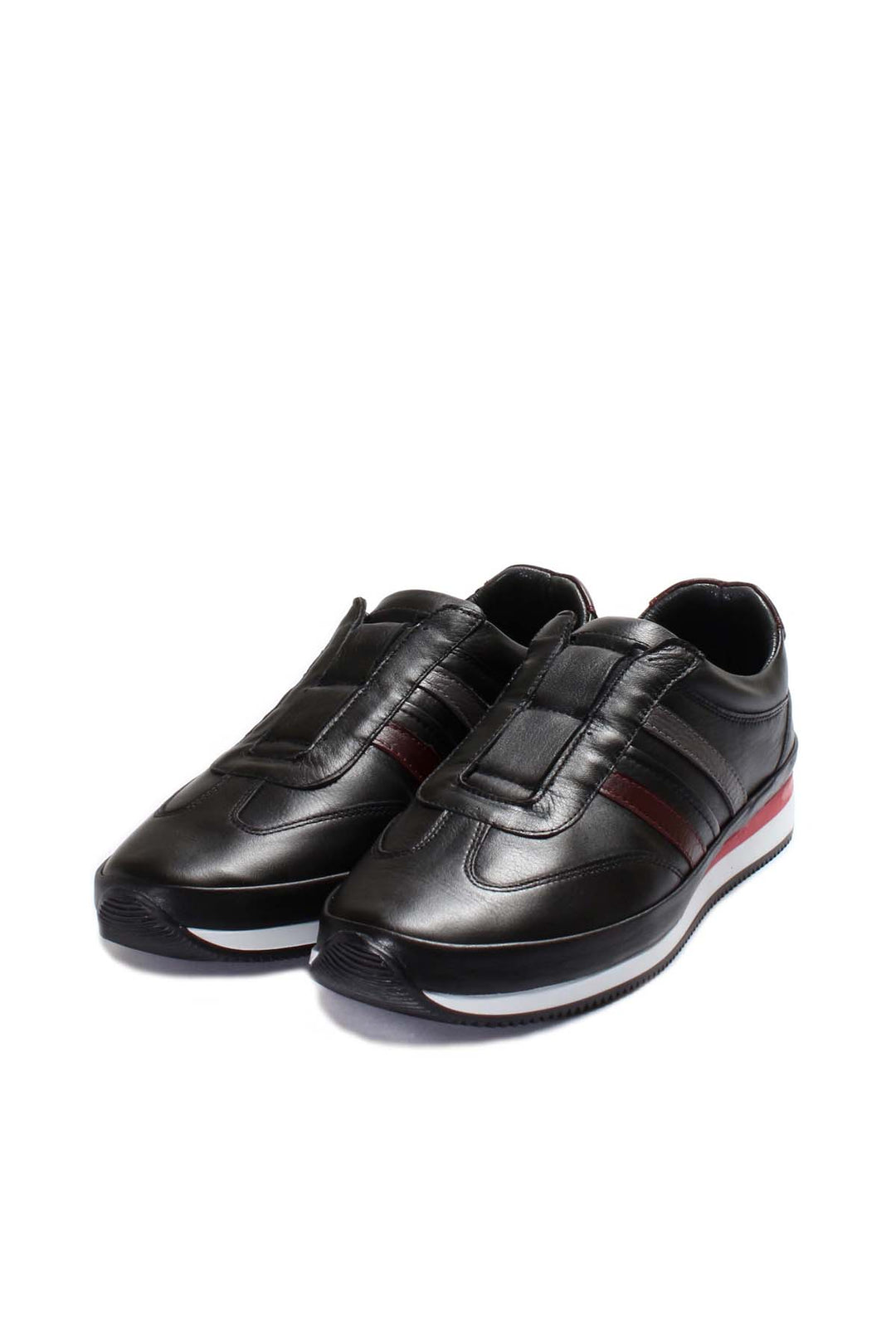 Zapatos Deportivos Slip-On De Piel Negros Wessi