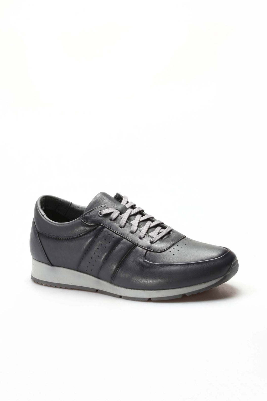 Baskets basses homme en cuir gris avec semelle contrastée - Wessi