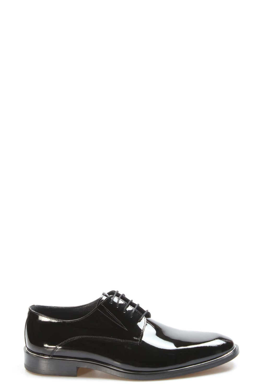 Men's Black Patent Leather Lace-Up Oxfords with Sleek Finish - Wessi