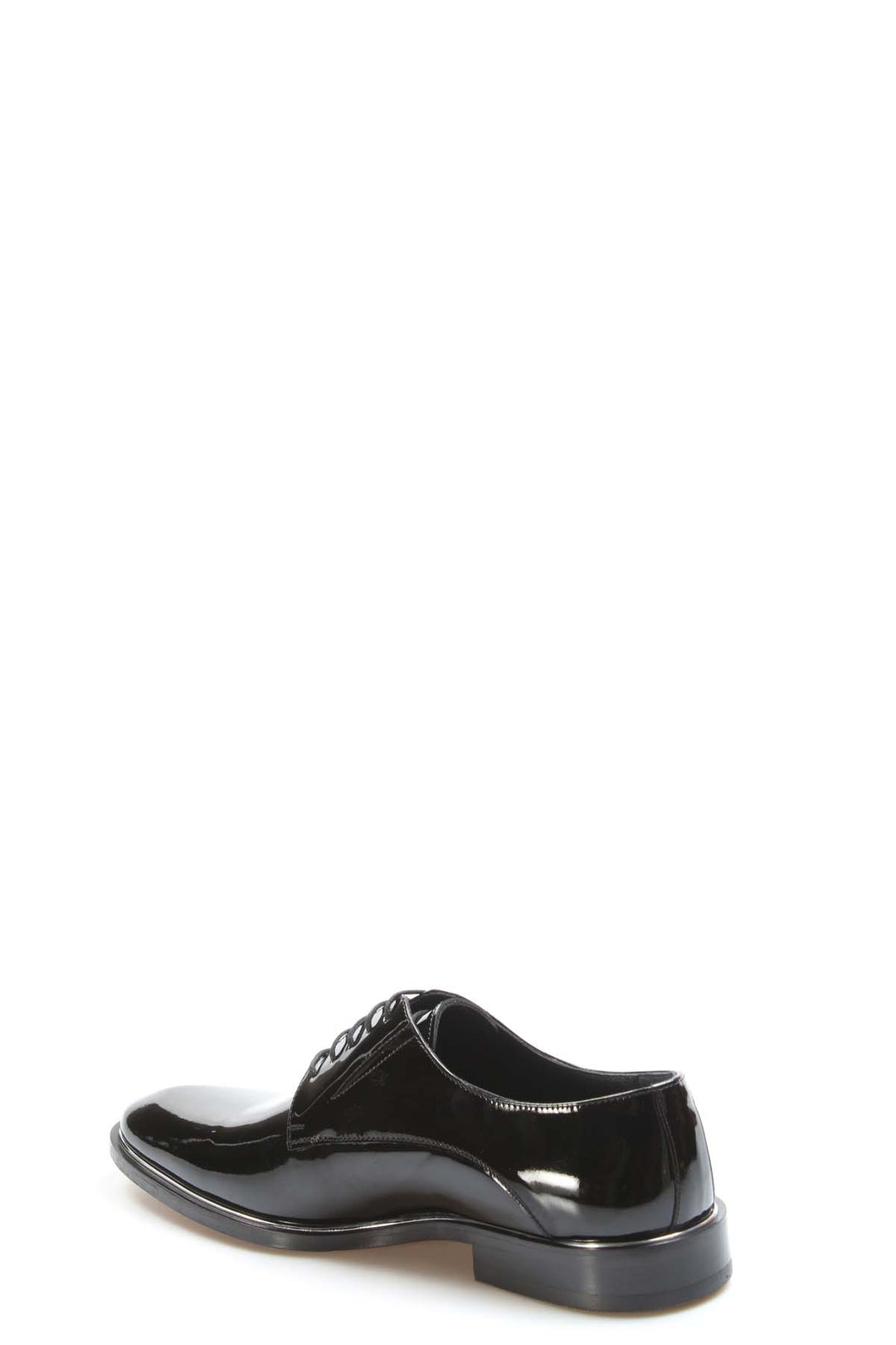 Men's Black Patent Leather Lace-Up Oxfords with Sleek Finish - Wessi