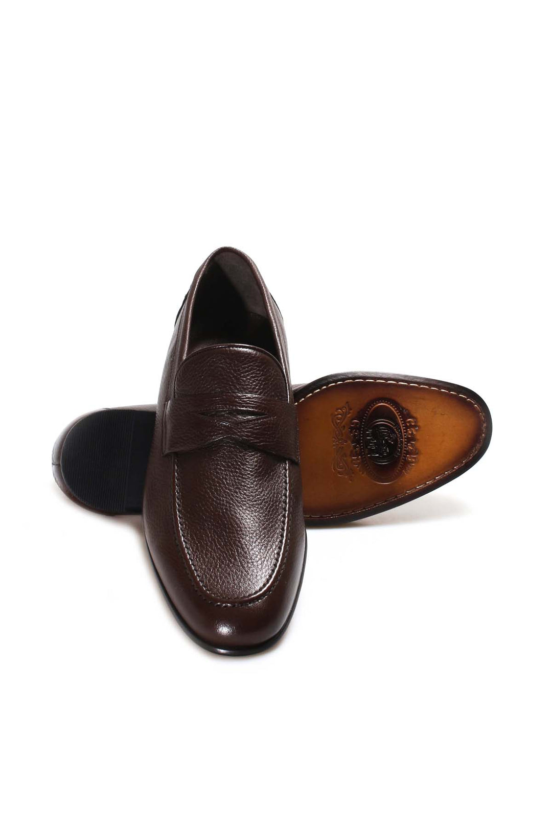 Brown Classic Leather Penny Loafers-Wessi