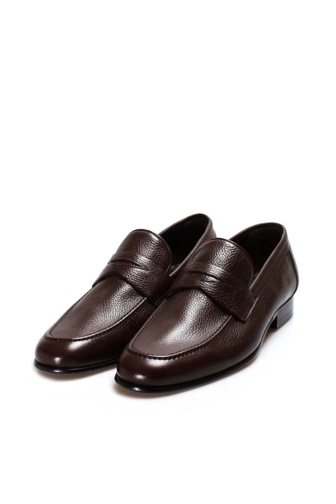 Brown Classic Leather Penny Loafers-Wessi