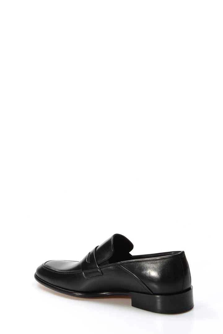 Men's Black Leather Classic Penny Loafers - Wessi