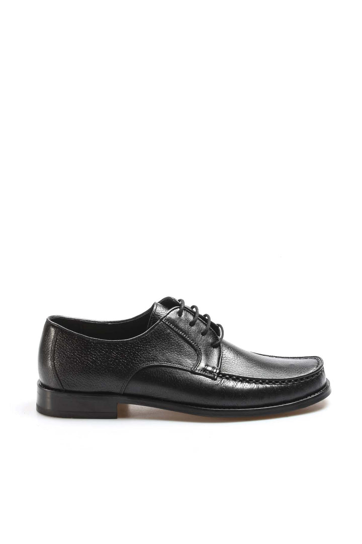 Men's Classic Black Leather Moc-Toe Derby Shoes - Wessi