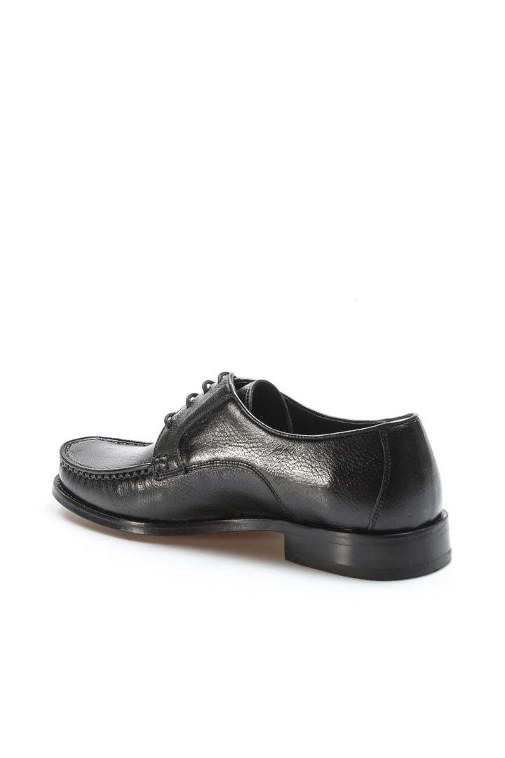 Men's Classic Black Leather Moc-Toe Derby Shoes - Wessi