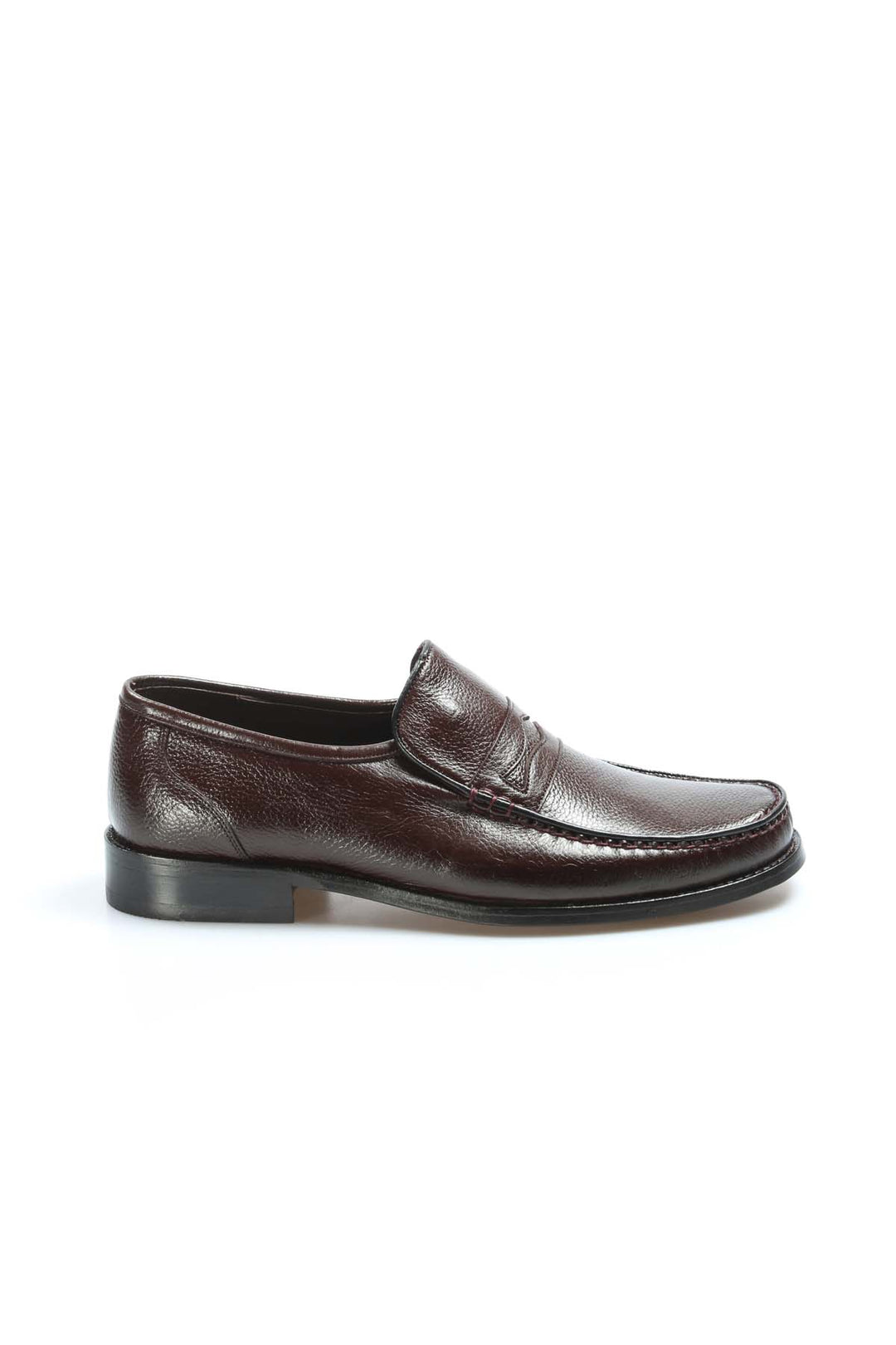 Men's Brown Leather Penny Loafers-Wessi