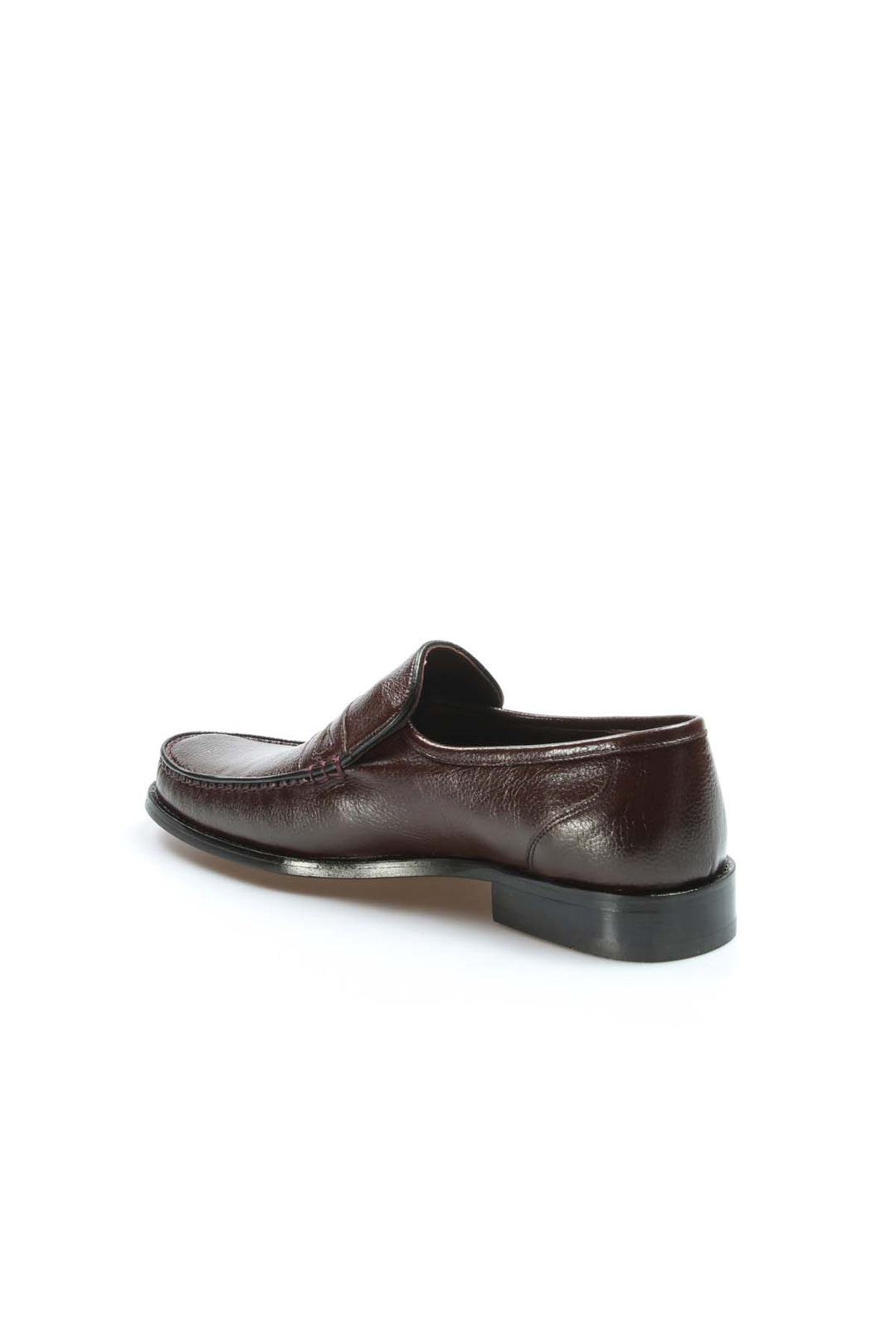 Men's Brown Leather Penny Loafers-Wessi