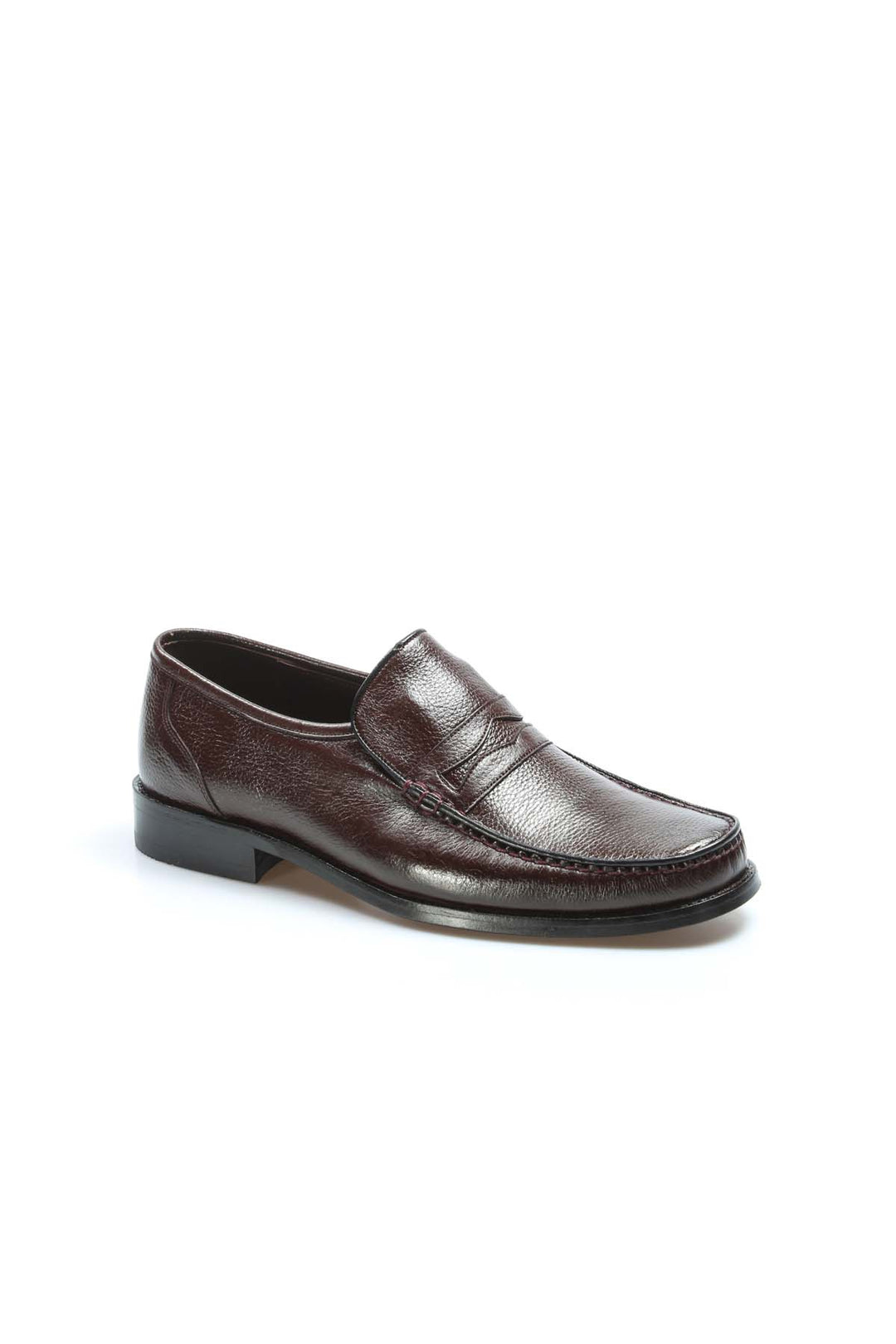 Men's Brown Leather Penny Loafers-Wessi