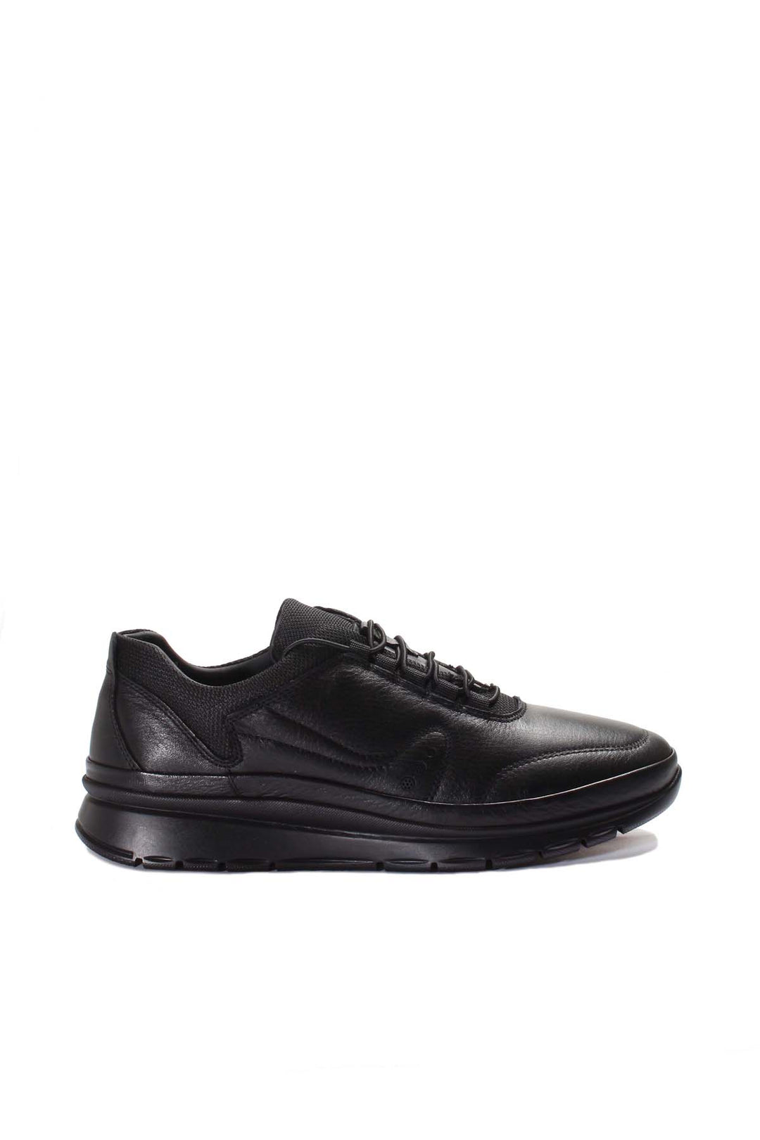 Black Leather Athletic Sneakers-Wessi