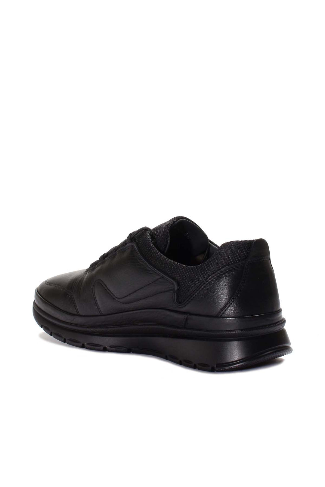 Black Leather Athletic Sneakers-Wessi