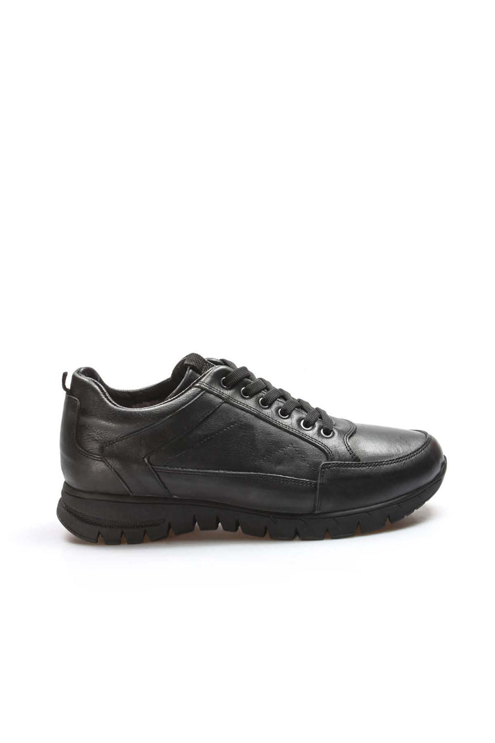 Black Leather Trail Sneakers-Wessi