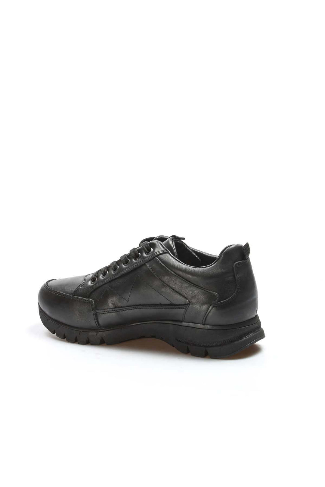 Black Leather Trail Sneakers-Wessi