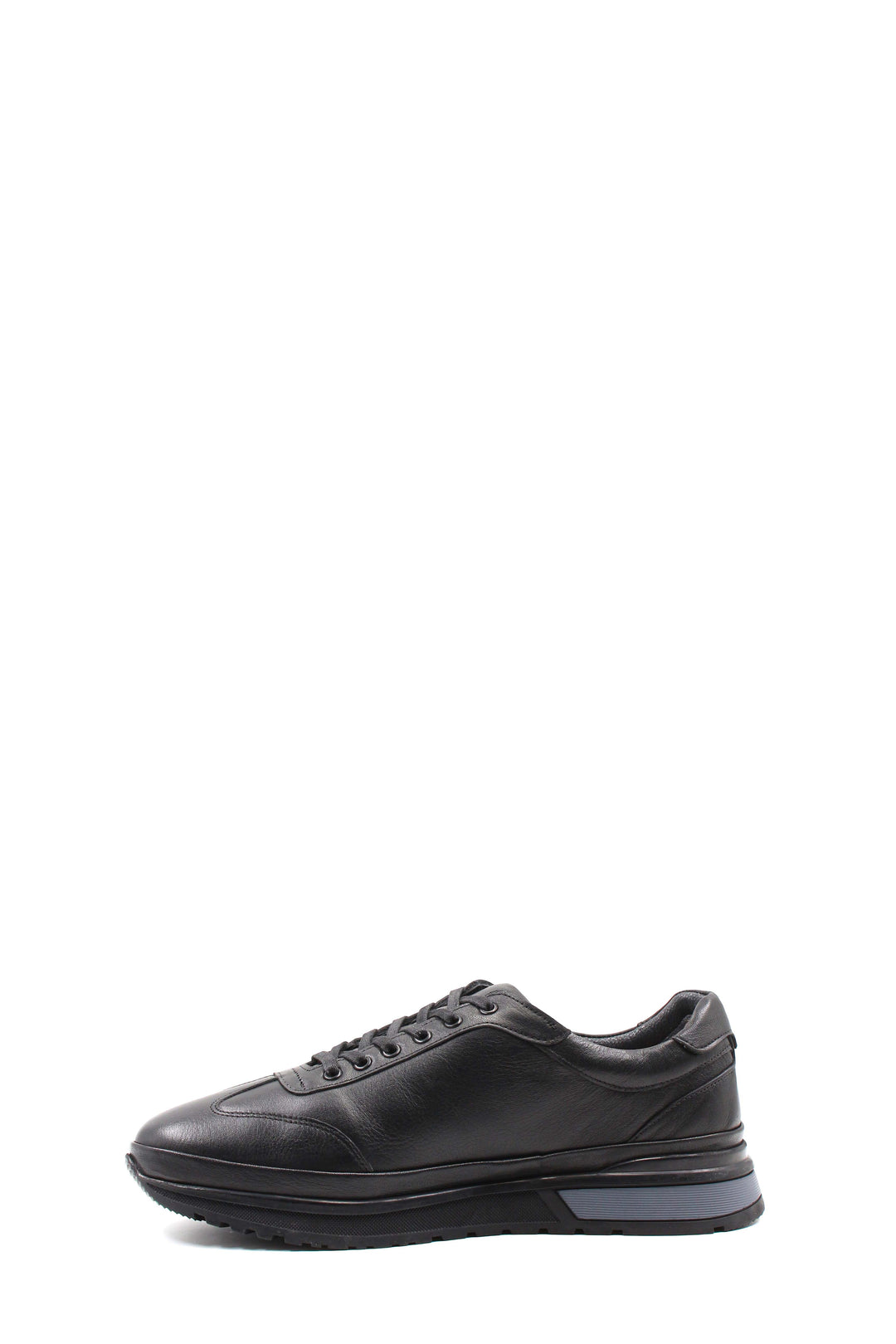 Black Leather Casual Sneakers Wessi