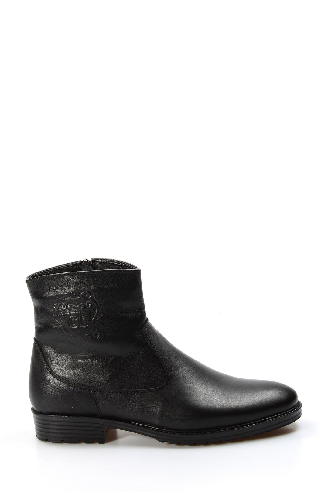 Men's Black Leather Ankle Boots-Wessi