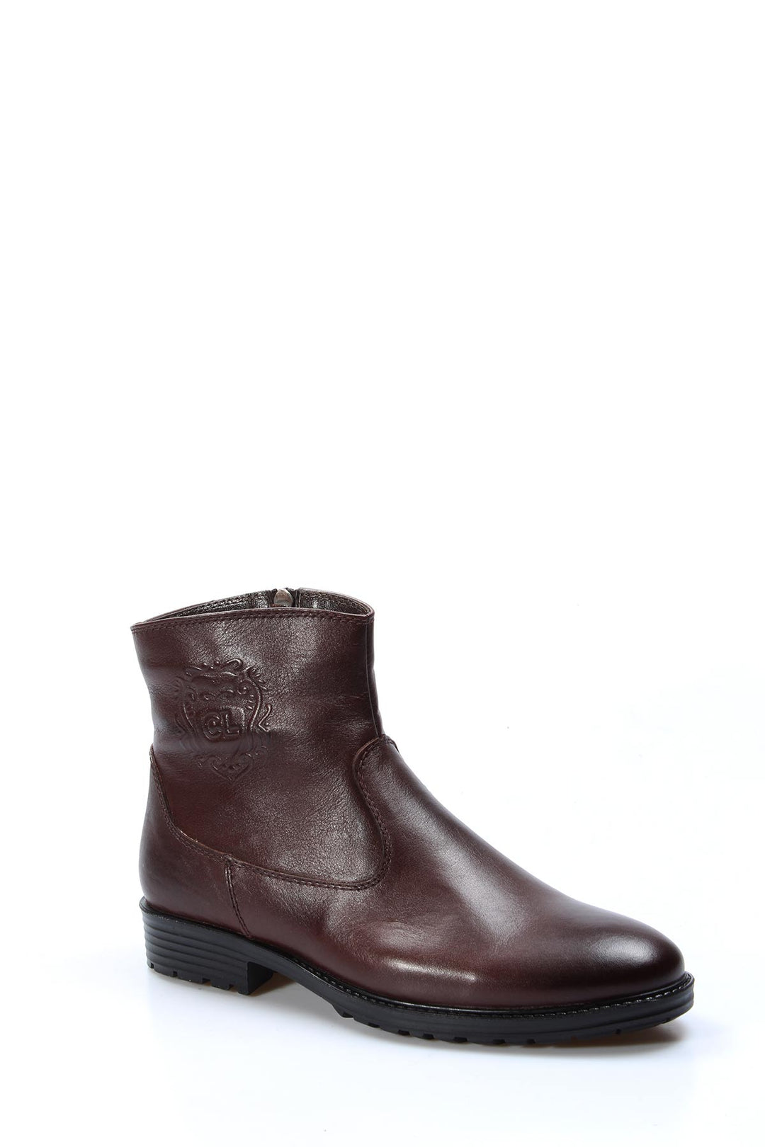 Brown Leather Zippered Ankle Boots Wessi