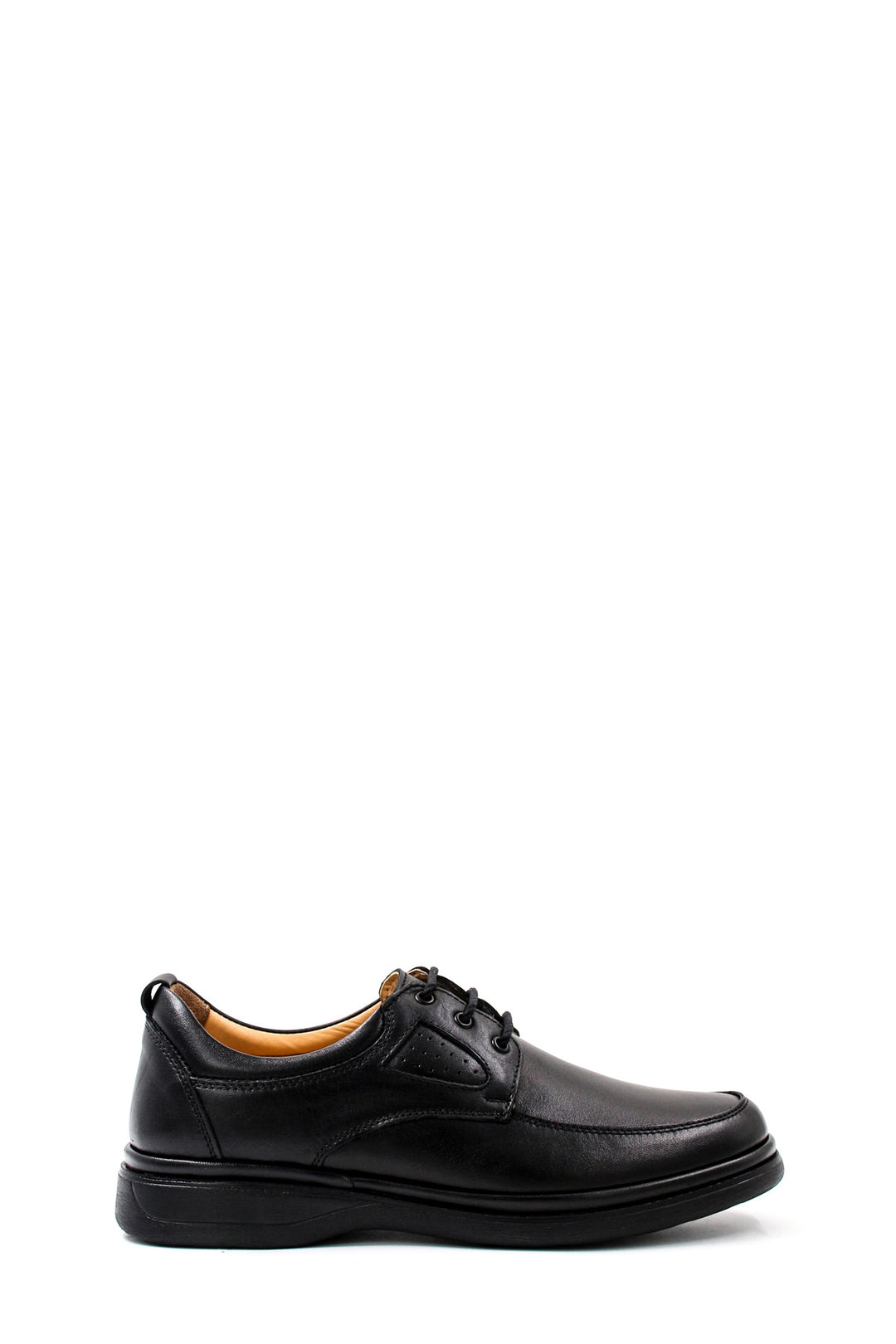 Men's Black Leather Comfort Lace-Up Shoes - Wessi