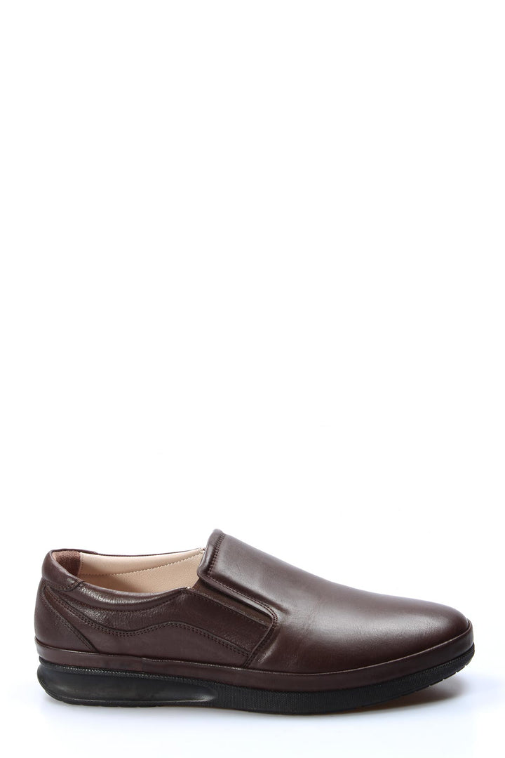 Brown Leather Slip-On Loafers Wessi