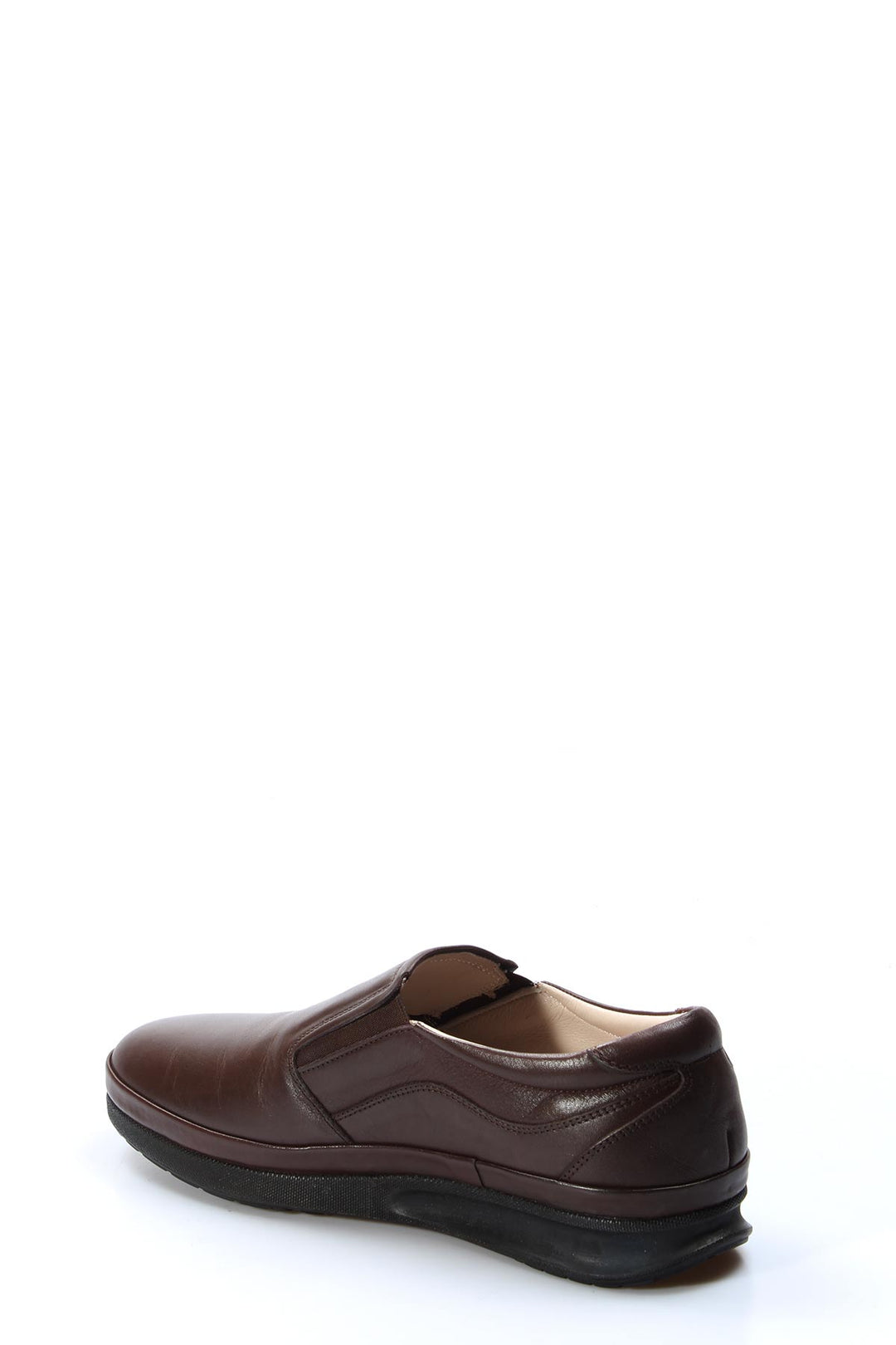 Brown Leather Slip-On Loafers Wessi