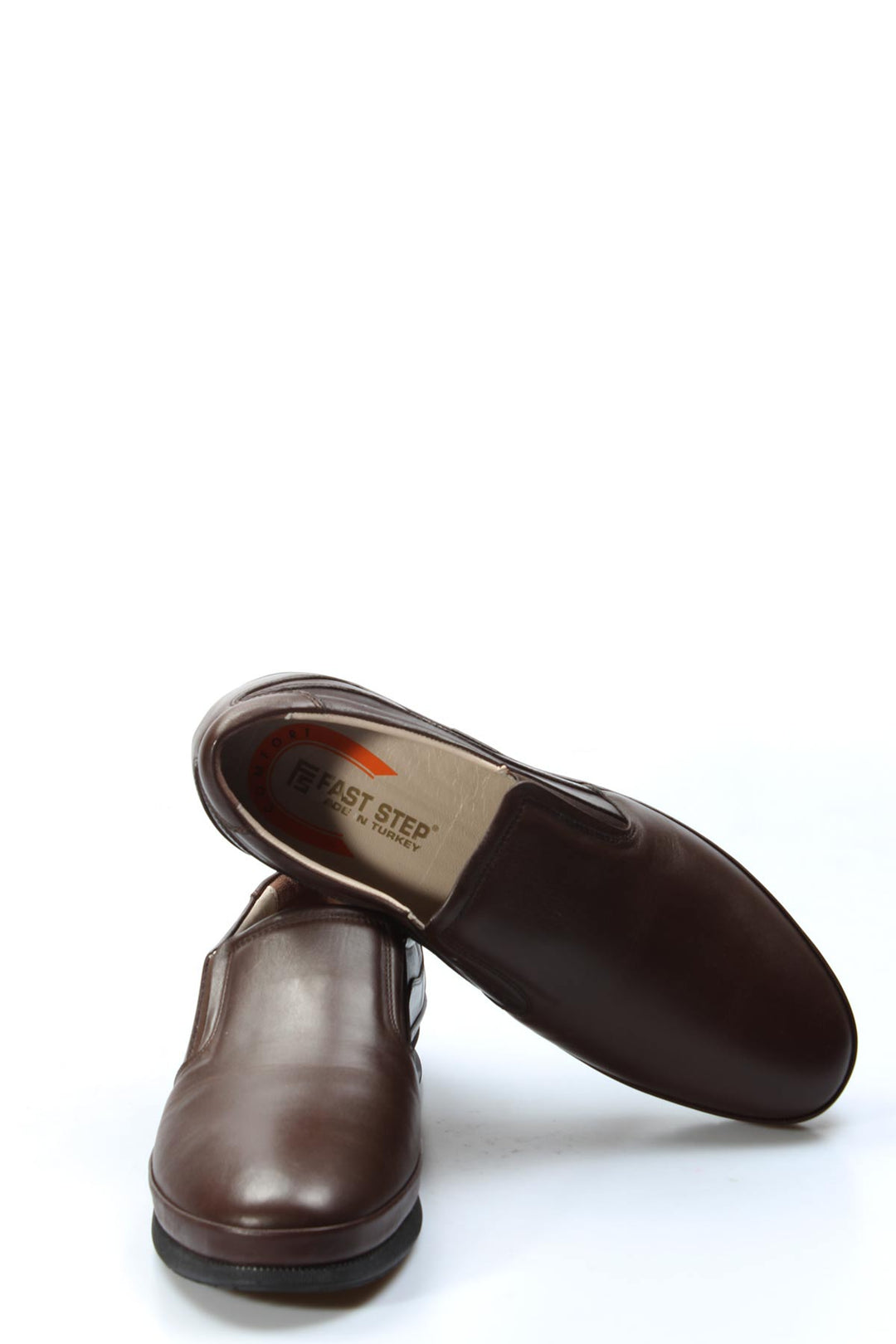 Brown Leather Slip-On Loafers Wessi