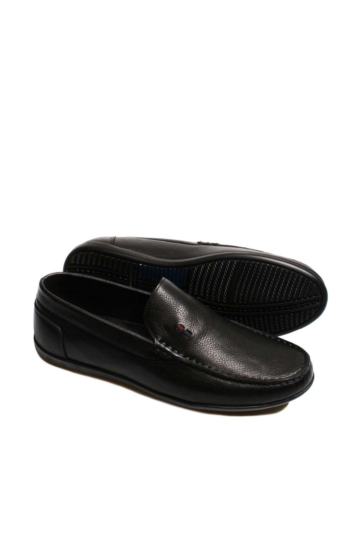 Mocasines de conducción de cuero negro Wessi