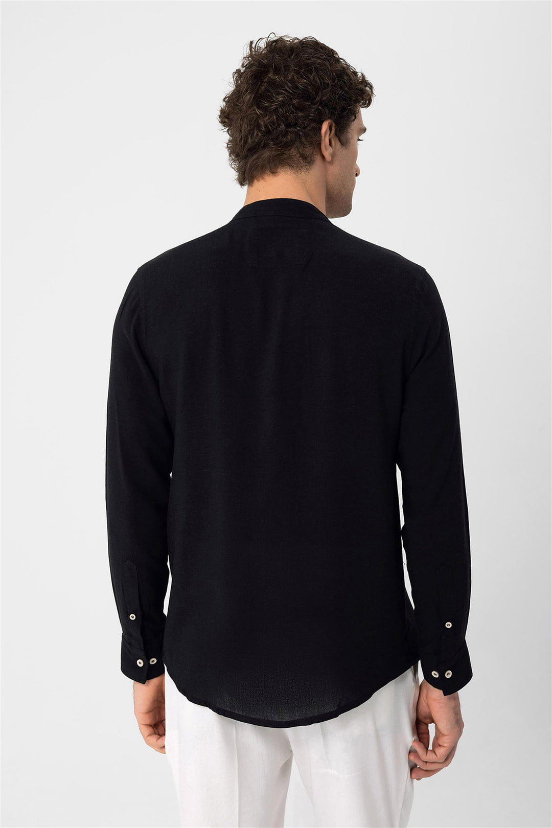 Men's Black Judge Collar  Shirt - Wessi