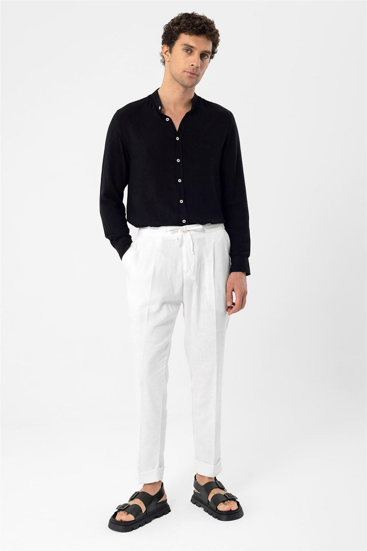 Men's Black Judge Collar  Shirt - Wessi