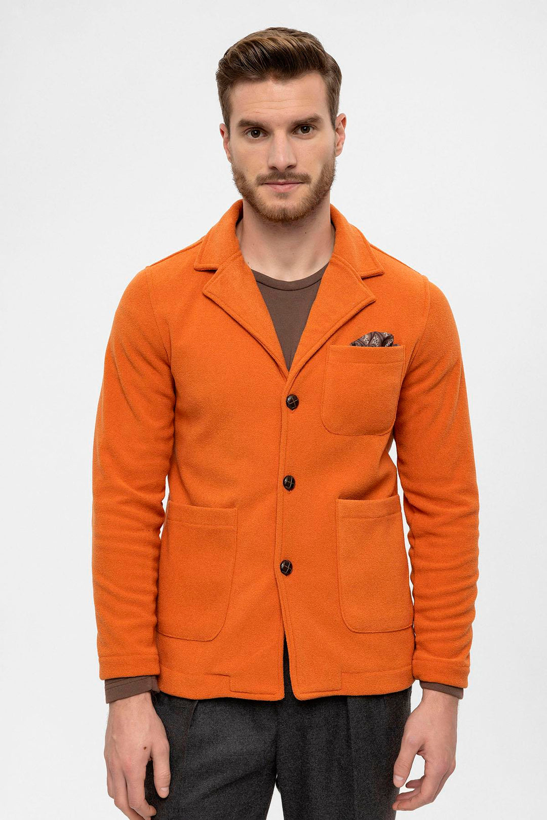 Abrigo Primavera Hombre Terry Naranja - Wessi