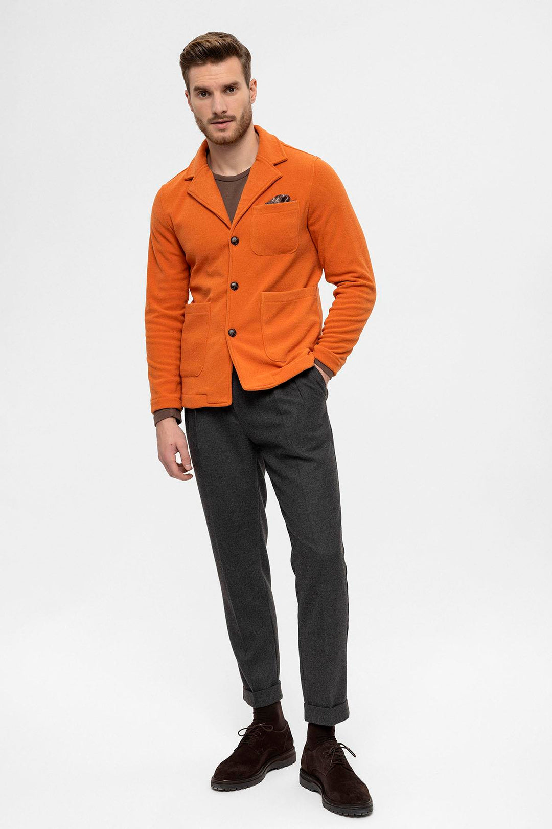 Abrigo Primavera Hombre Terry Naranja - Wessi