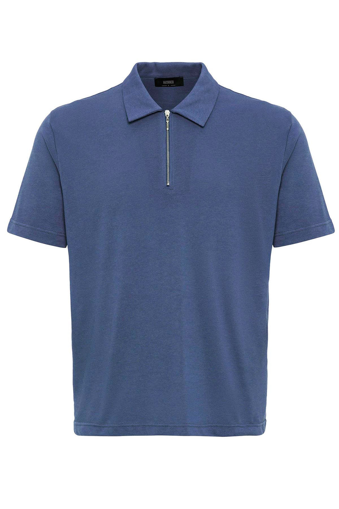 Camiseta Hombre Indigo Cuello Polo Con Cremallera - Wessi