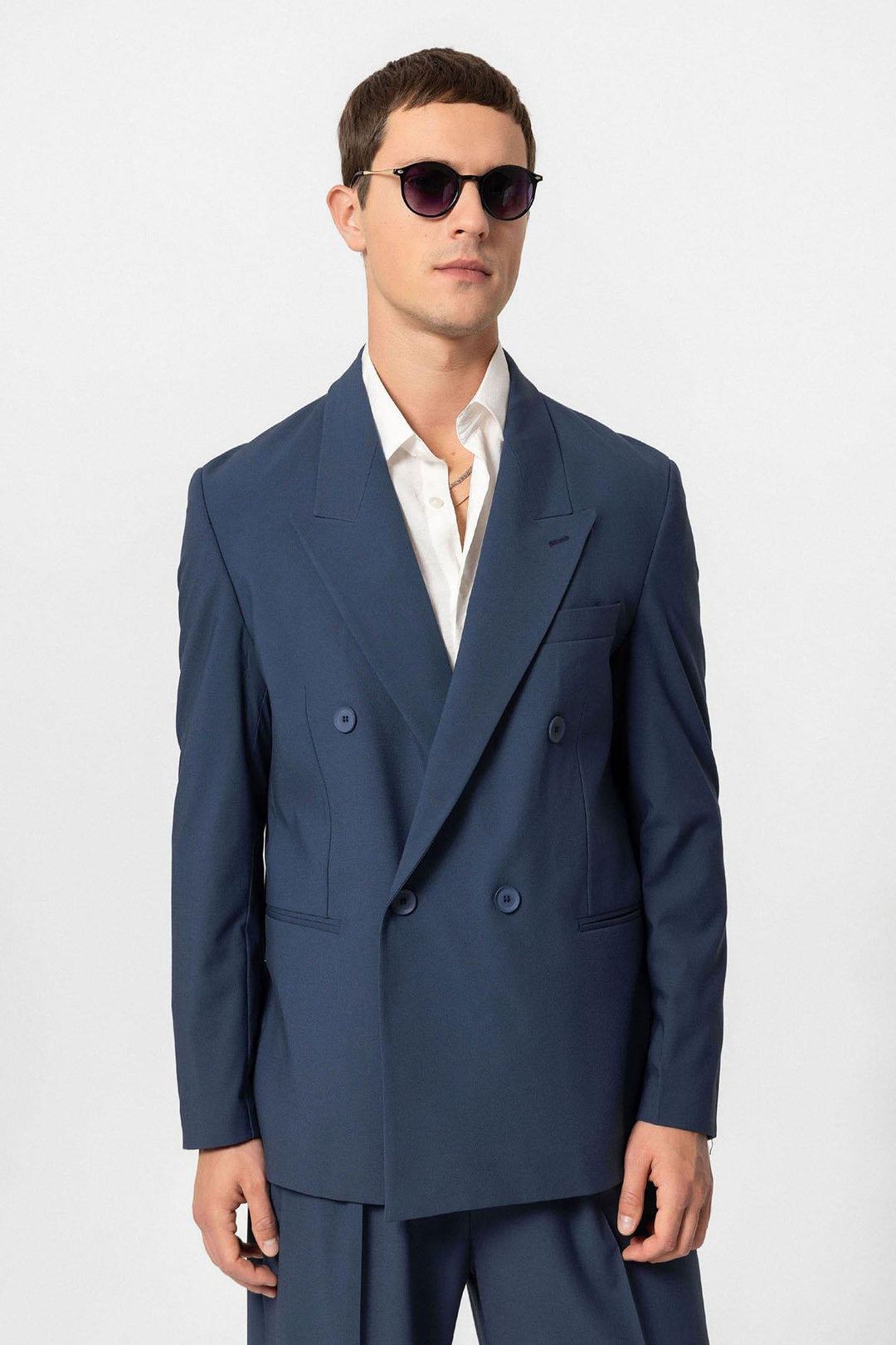 Single Button Double-breasted Men's Blazer Jacket - Wessi