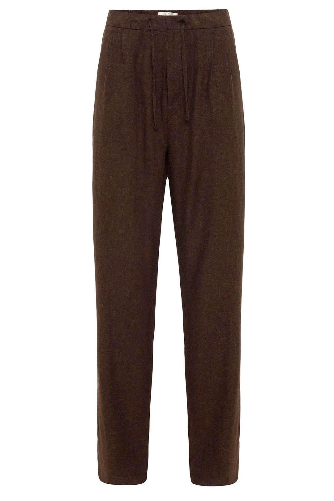 Men's Brown Belted Linen Blend Pants - Wessi