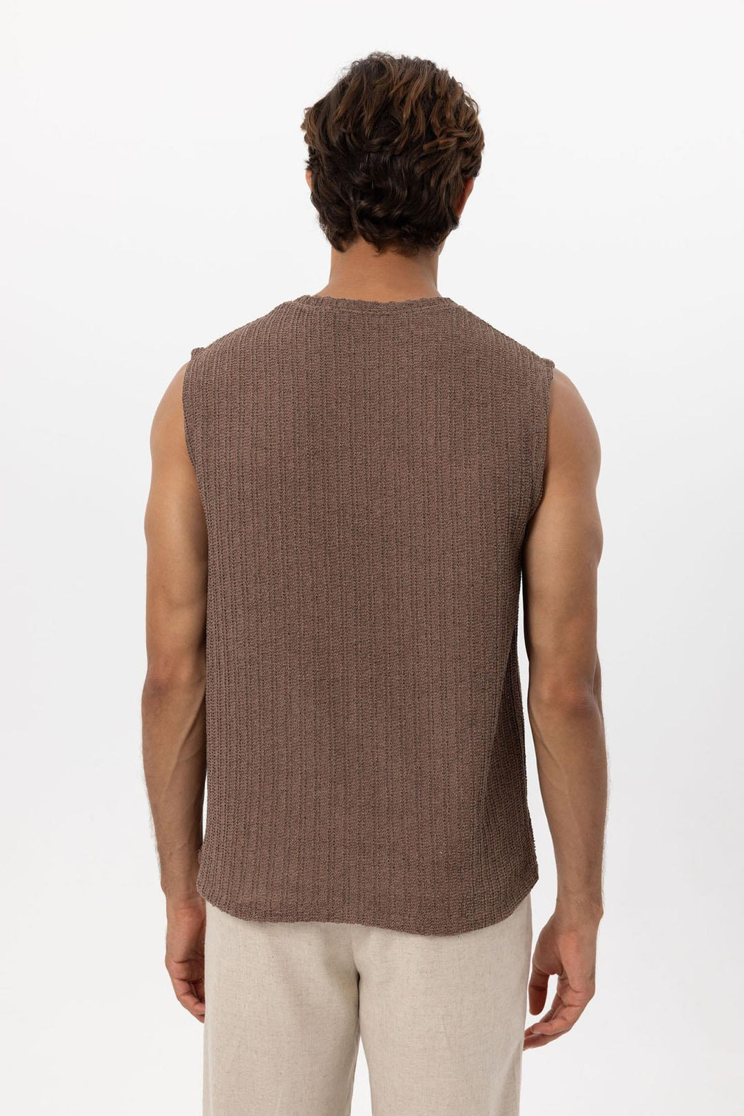 Débardeur texturé marron pour homme - Wessi