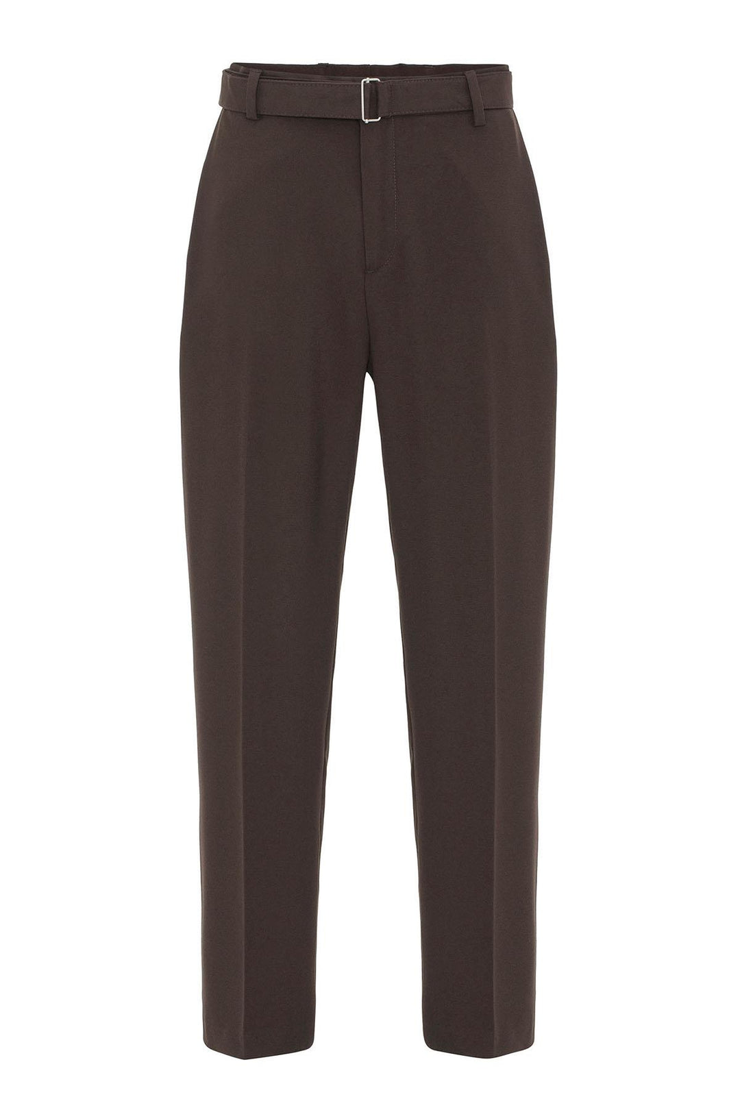 Brown High-Waisted Belted Men's Trousers - Wessi