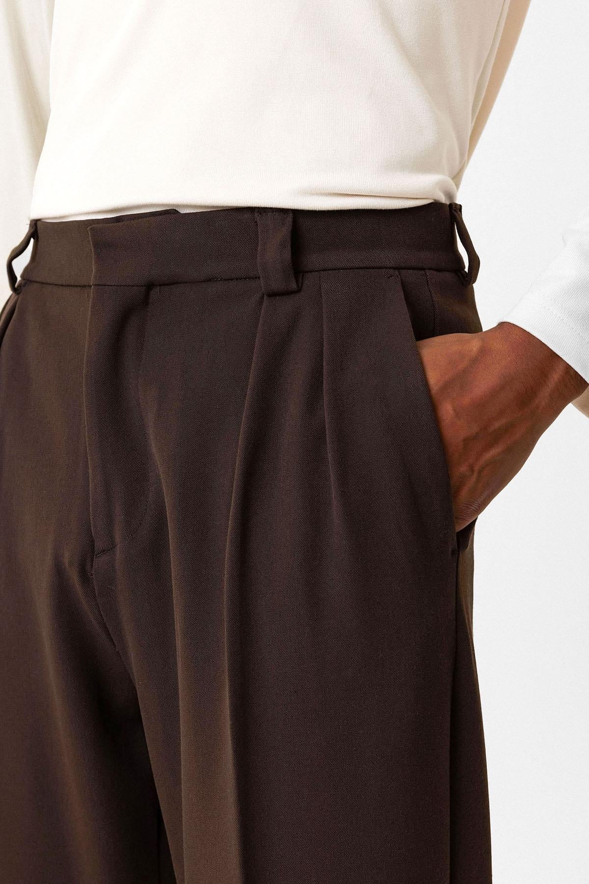 High Waist Pleated Relaxed Fit Baggy Men's Pants - Wessi – Wessi