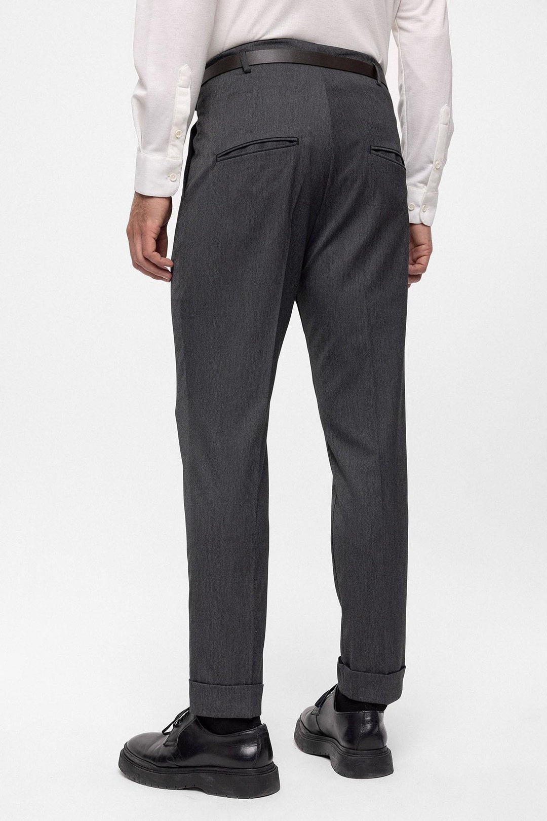 Pantalon Fumé Ceinturé Double Revers Homme - Wessi