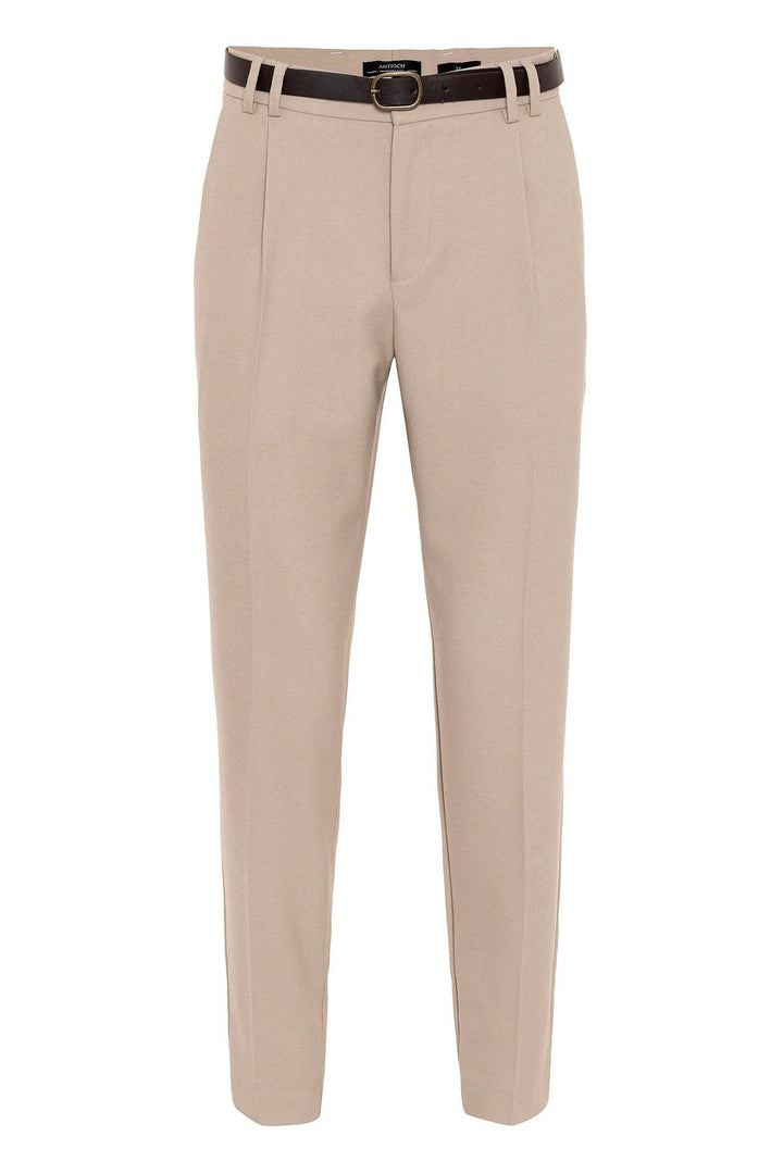 Pantalon Beige Taille Haute Ceinturé Homme - Wessi