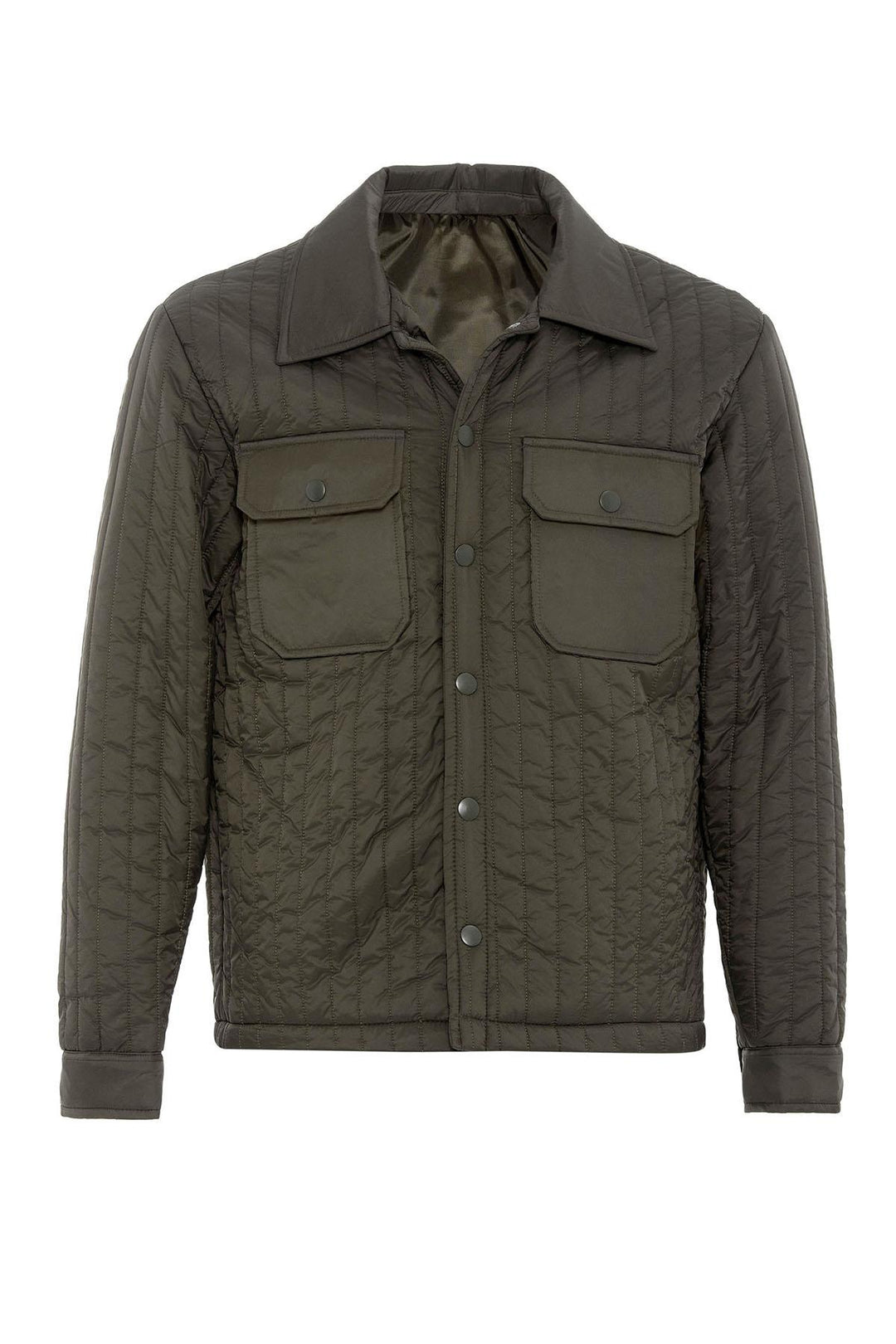 Dark Khaki Lightweight Quilted Men's Jacket - Wessi