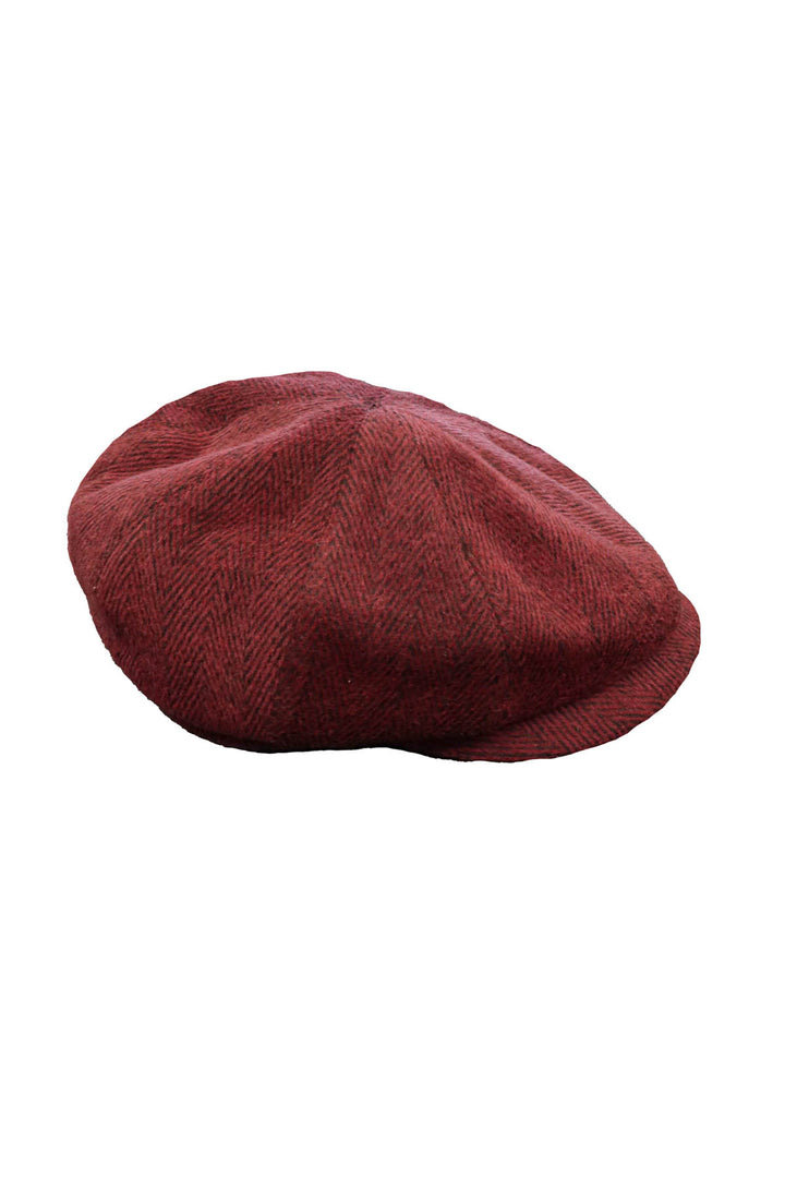 Burgundy Wool Gatsby Men Hat - Wessi