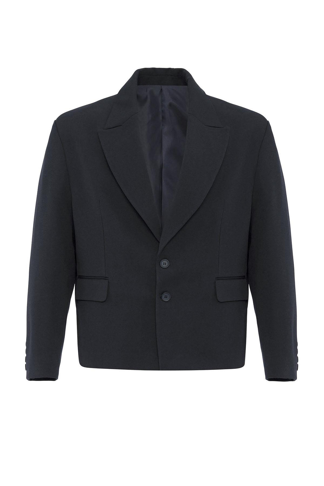 Navy Crop Fit Men's Blazer Jacket - Wessi