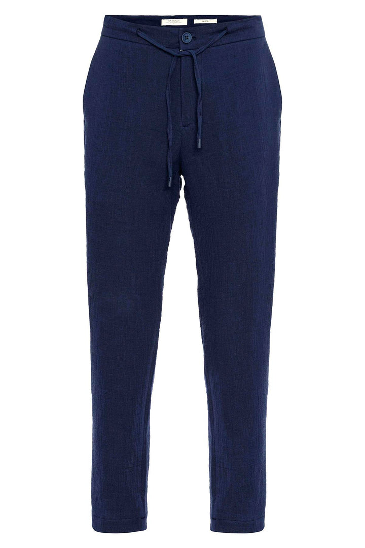 Pantalon Homme Bleu Marine Coupe Regular avec Cordon de Serrage - Wessi