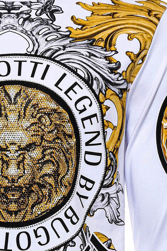 سويت شيرت أبيض بنقشة أسد بقصة ضيقة - Wessi