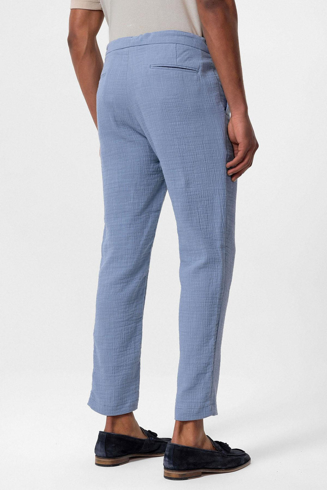 Pantalón de hombre azul regular fit con cordón - Wessi