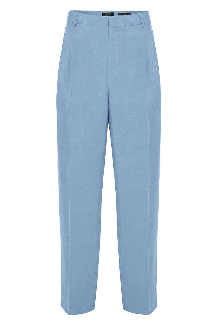 Pantalon Baggy Plissé Taille Haute Bleu Homme - Wessi