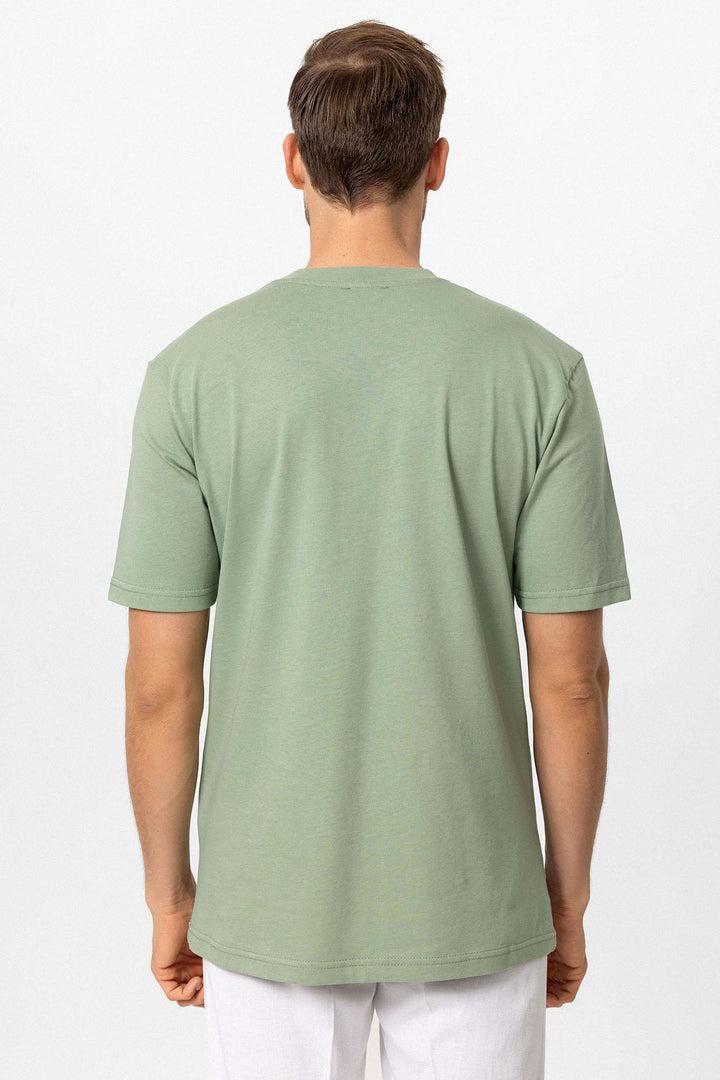 Camiseta básica de hombre menta con cuello redondo - Wessi