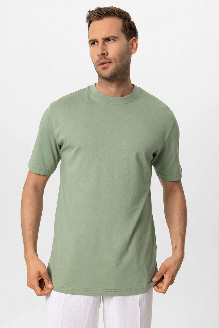 Camiseta básica de hombre menta con cuello redondo - Wessi