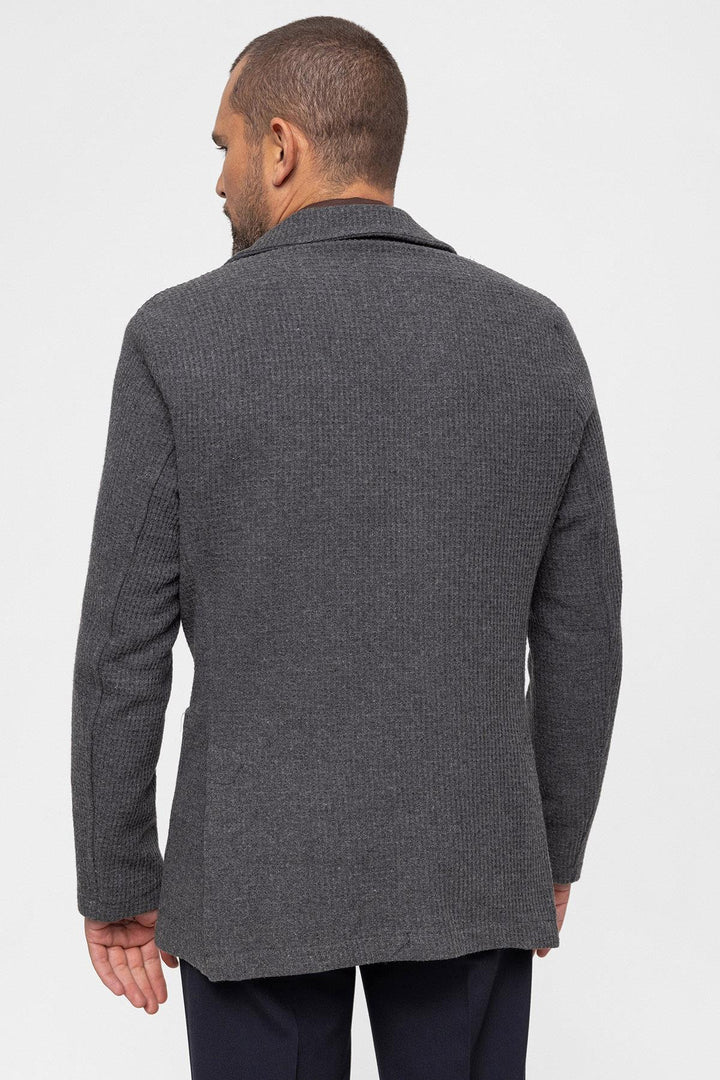 Chaqueta de punto texturizada para hombre gris - Wessi