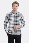 Chemise Grise à Motifs à Carreaux Coupe Slim - Wessi