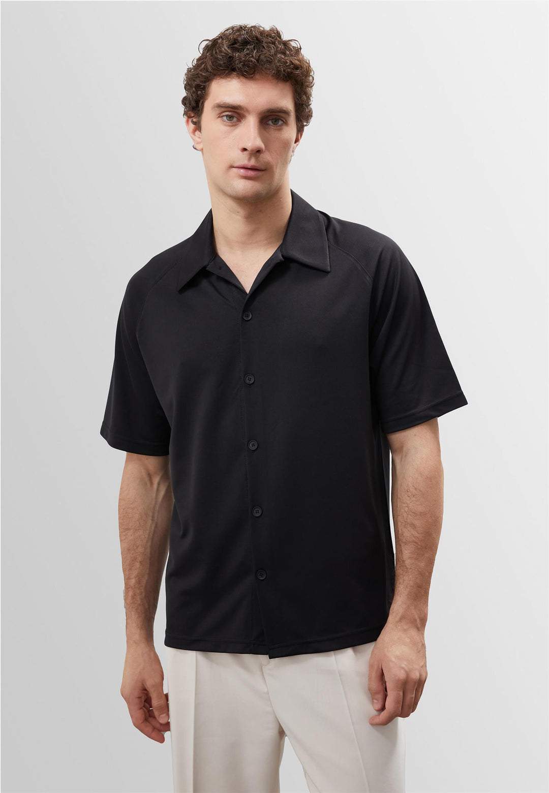 Men's Black Oversize Short Sleeve  Shirt - Wessi